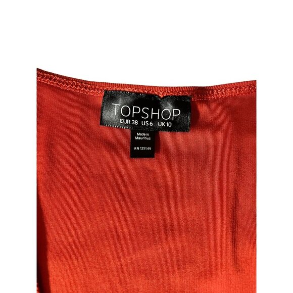 Topshop Women's Dark Orange Long Sleeve Onepiece Bodysuit - Picture 3 of 6